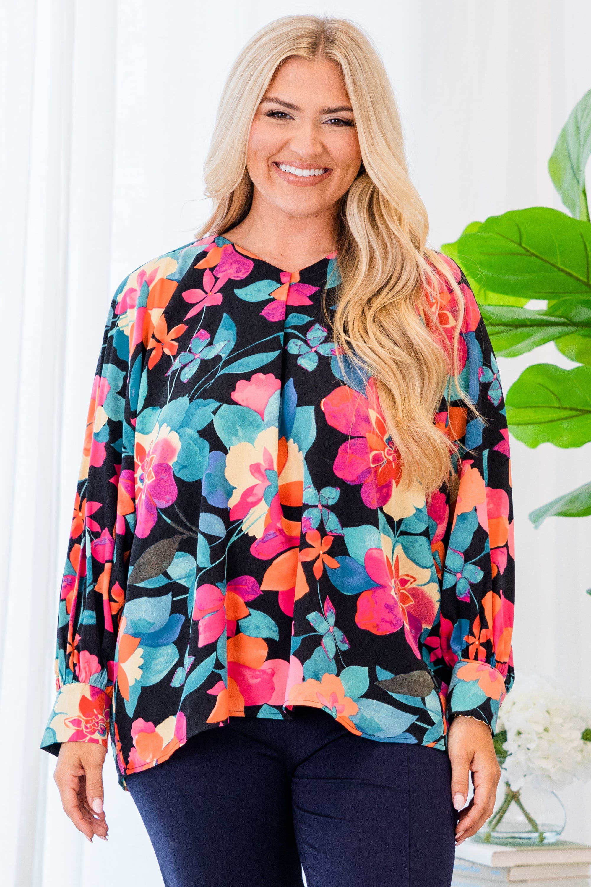 Southern Sweetness Top. Black-Multi