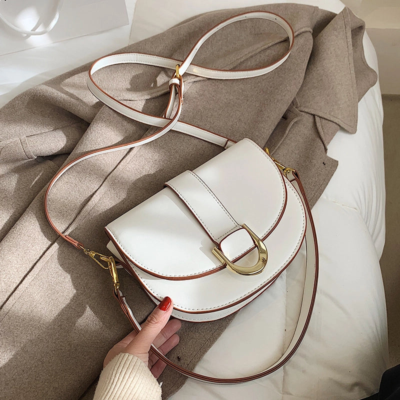 Women's Small Pu Leather Solid Color Streetwear Shell Magnetic Buckle Shoulder Bag Crossbody Bag