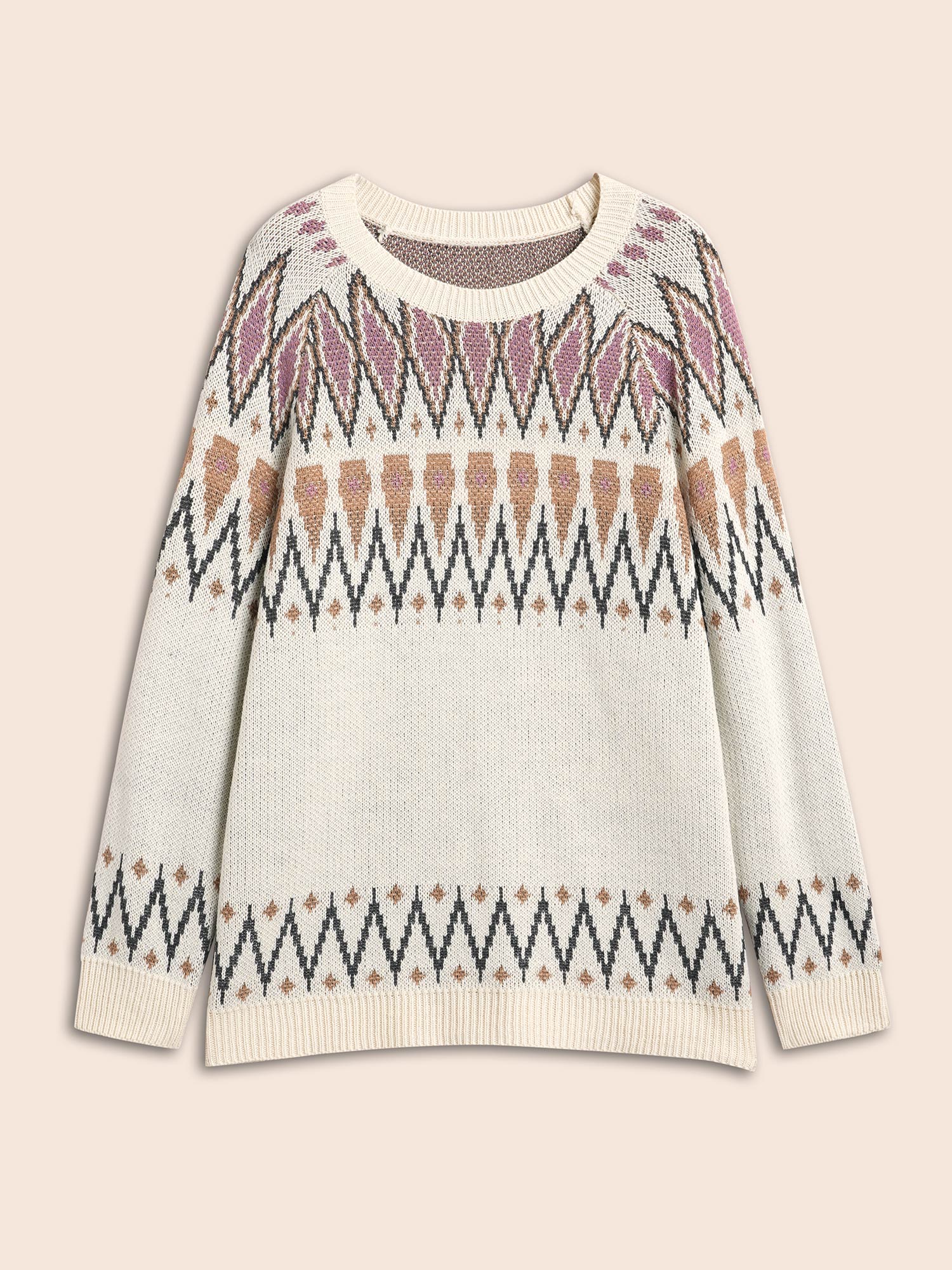 Fair Isle Jacquard Crew Neck Pullover