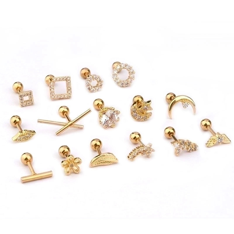 Ear Cartilage Rings & Studs Geometric Copper