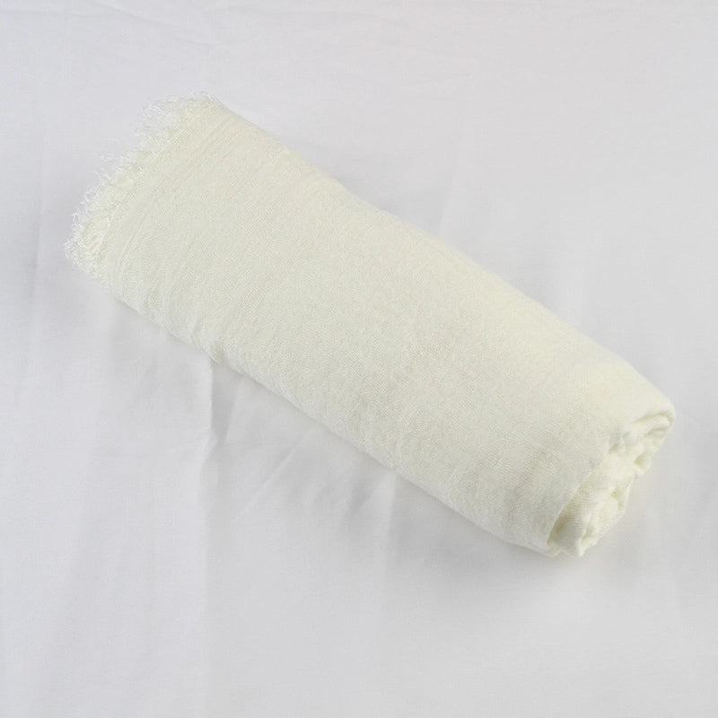 Women's Elegant Lady Minimalist Solid Color Cotton And Linen Scarf