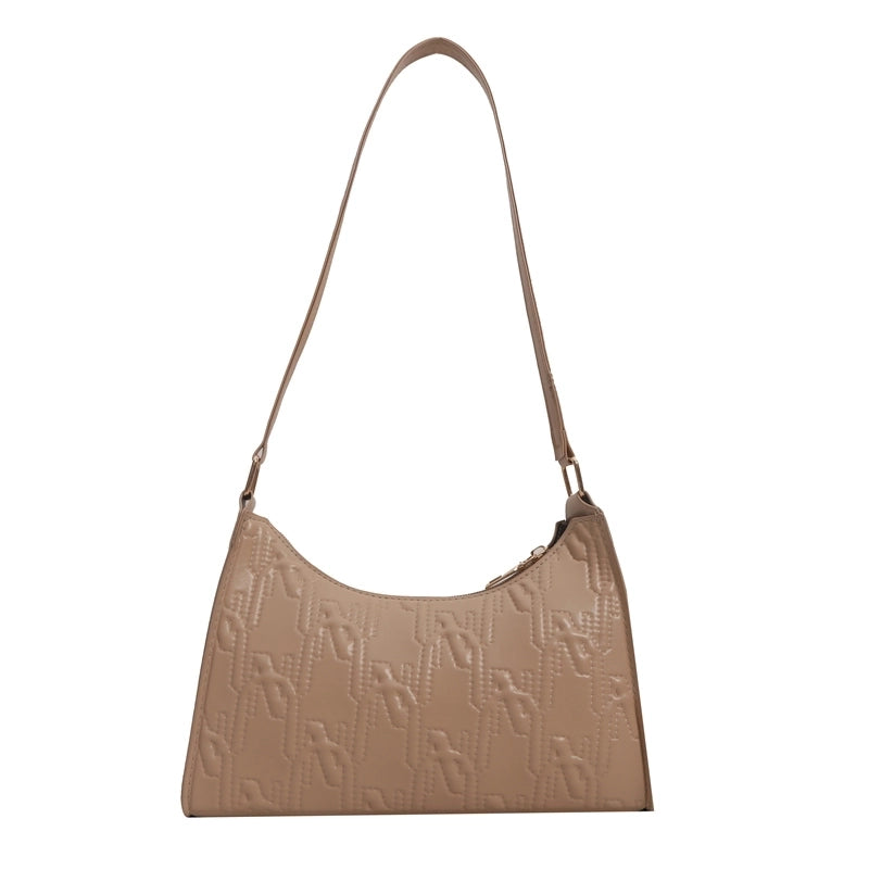Women's Pu Leather Solid Color Classic Style Square Zipper Underarm Bag