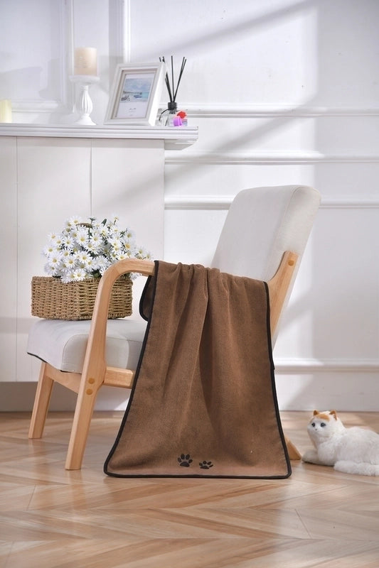 Cute Fiber Paw Print Pet Bath Towel