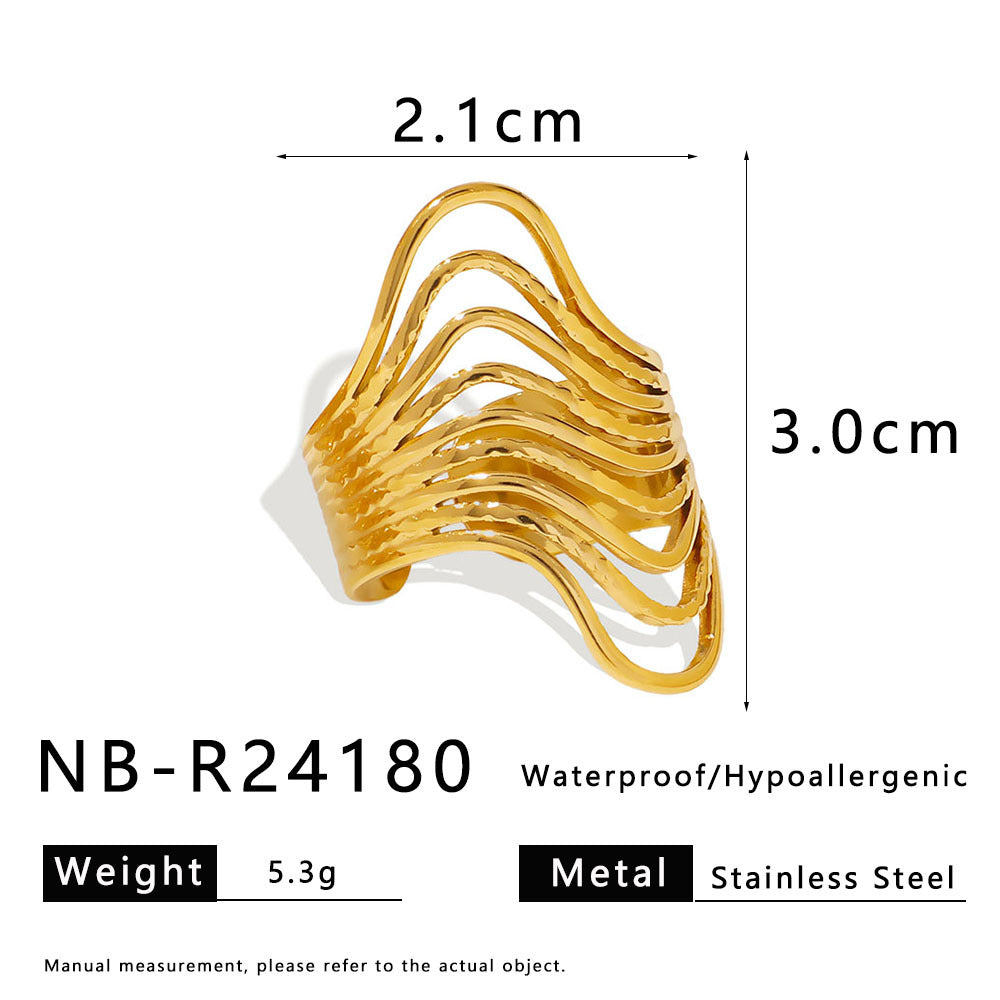 Hot Selling Stainless Steel Irregular Ring Ins Stainless Steel Ring 18K Bracelet Ring
