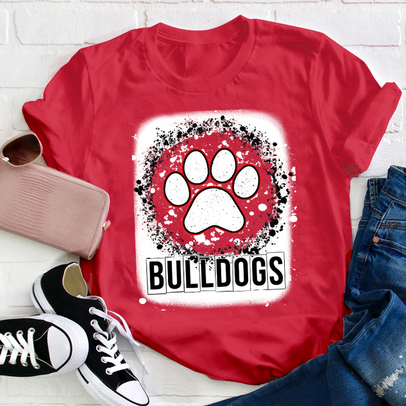 Personalized School Mascot Leopard Paw Teacher T-Shirt