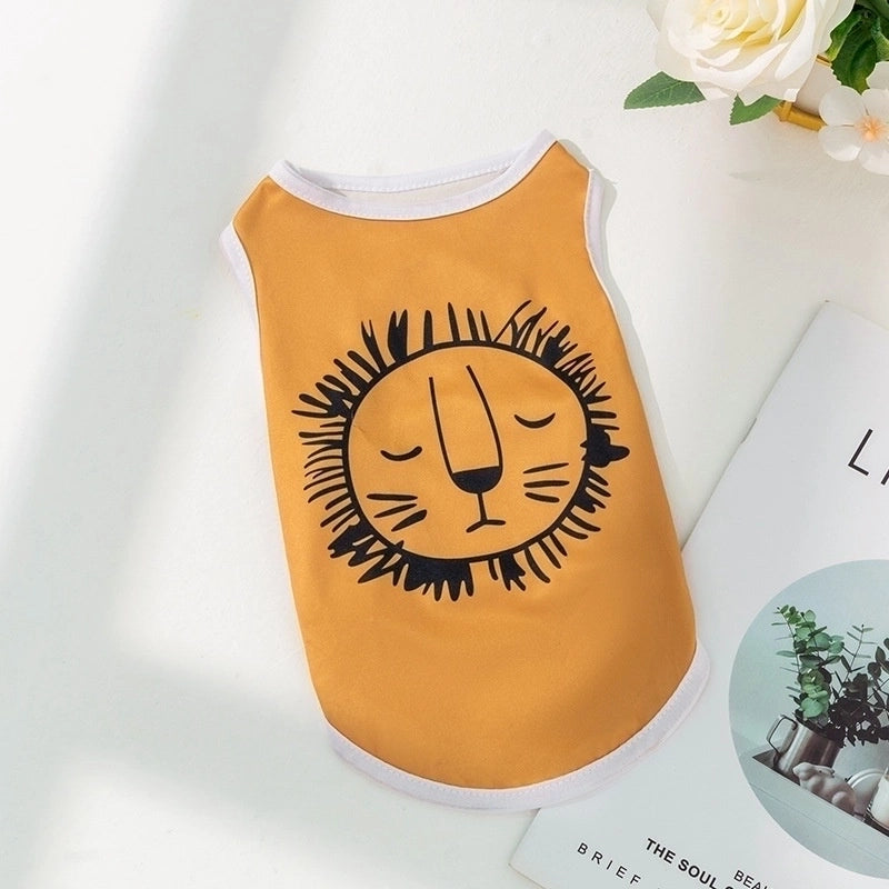 Casual Polyester Cartoon Letter Lion Pet Clothing