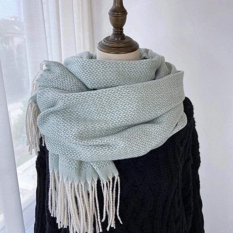 Women's Elegant Minimalist Streetwear Solid Color Imitation Cashmere Polyester Tassel Scarf