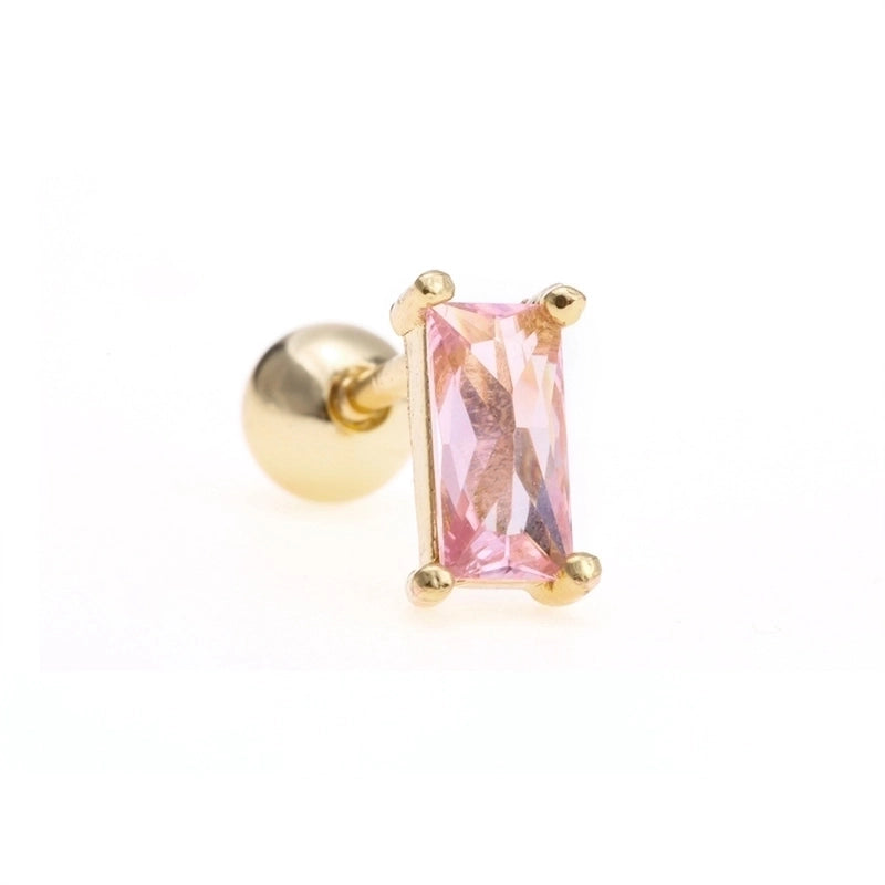 Ear Cartilage Rings & Studs Minimalist Geometric Brass Gem