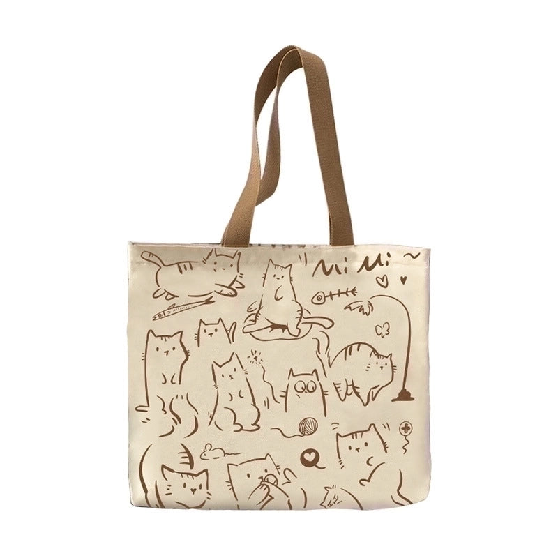 Women's Cute Cartoon Canvas Shopping Bags
