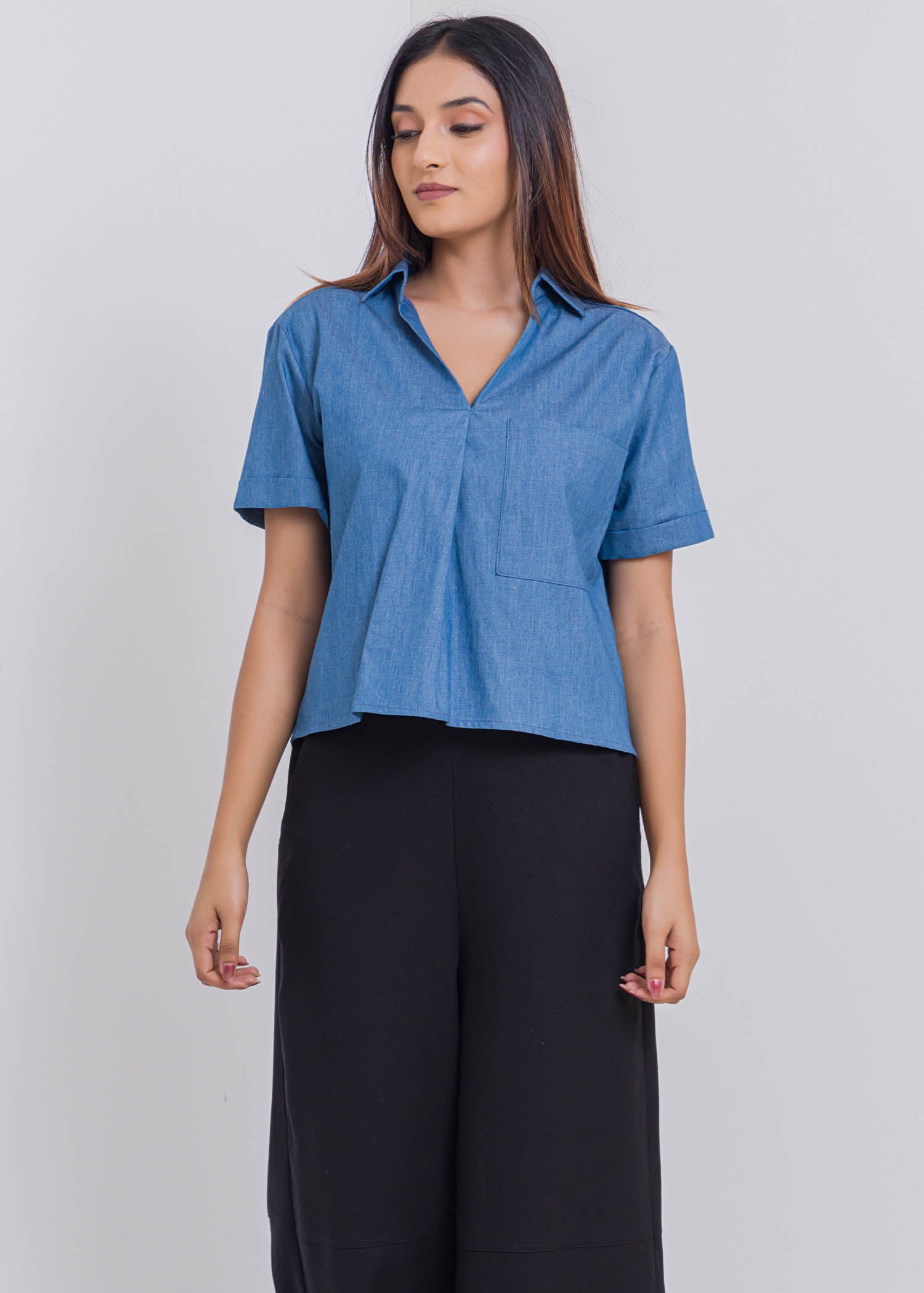 Crop Top With Front Pleat