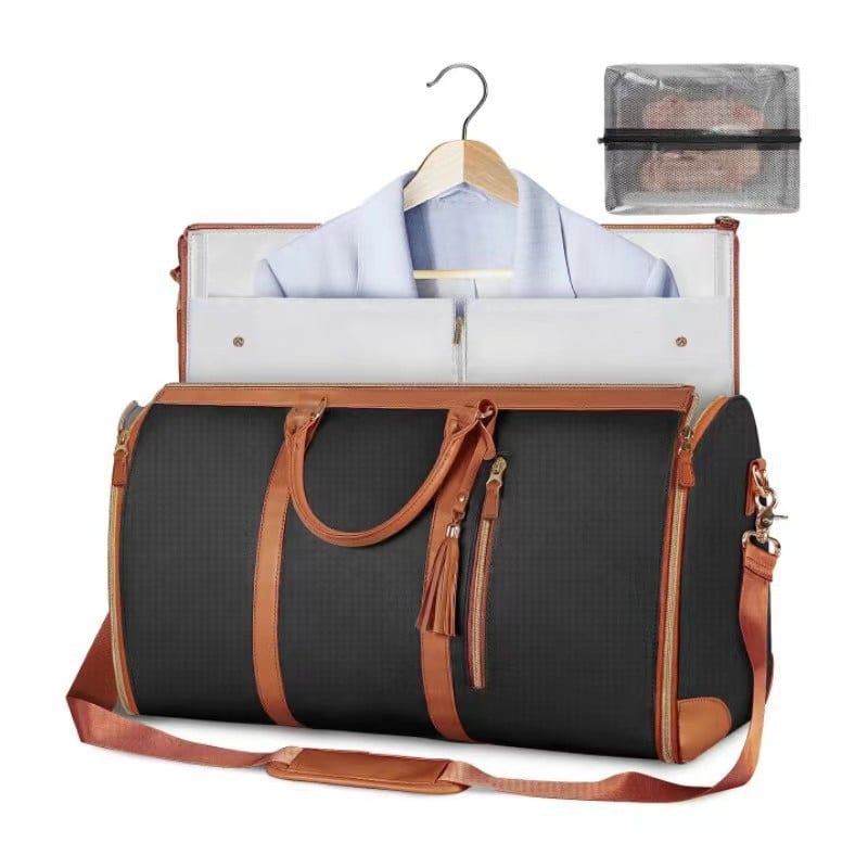 3-in-1 Pu Leather Vintage Suit Storage Bag