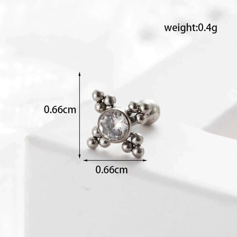 Ear Cartilage Rings & Studs Geometric 316L Stainless Steel  Plating