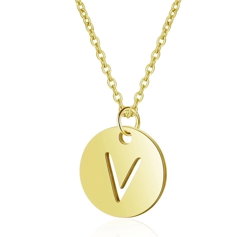 Minimalist Letter Stainless Steel Titanium Steel Plating Chain Gold Plated Pendant Necklace