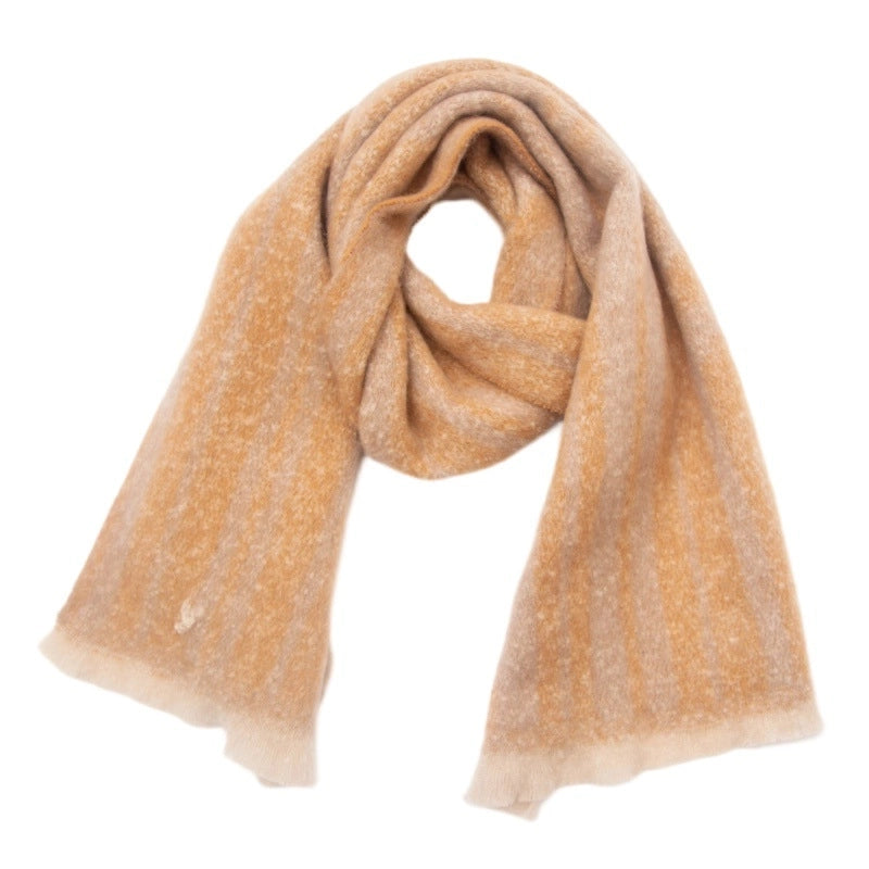 Women's Casual Minimalist Stripe Polyester Scarf