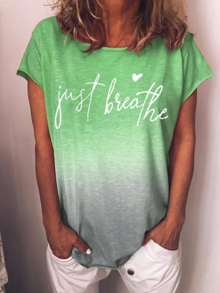 Letter Crew Neck Casual Shirts & Tops
