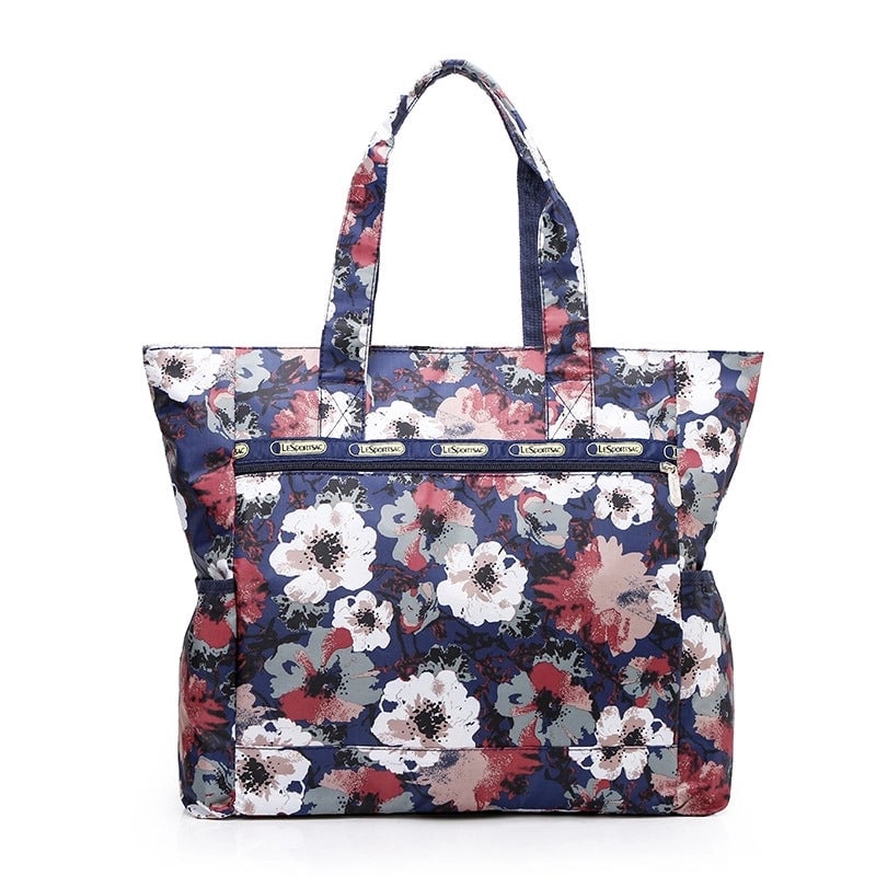 Women's Large Oxford Cloth Printing Classic Style Square Zipper Shoulder Bag