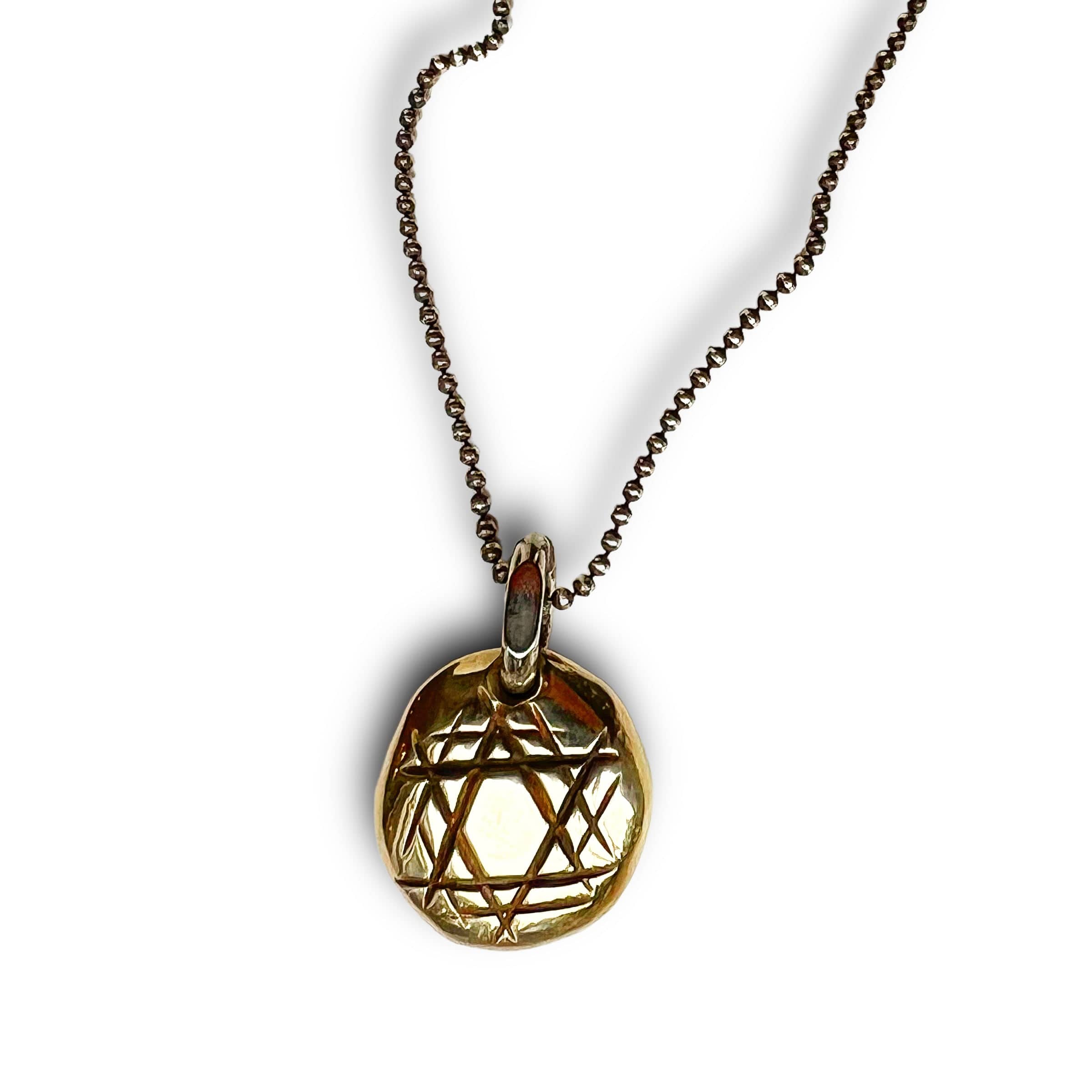 Rock Star of David Pendant on Sterling Silver Chain - Sterling Silver or Bronze