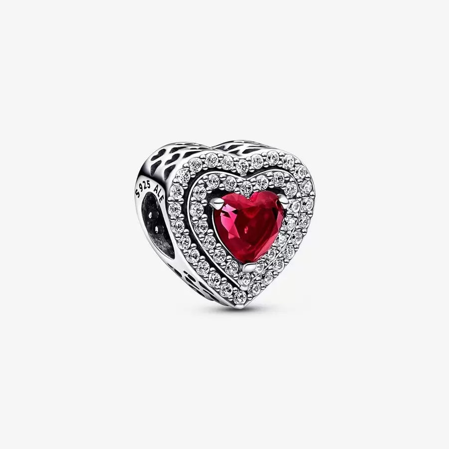 Sparkling Levelled Heart Pandora Charm