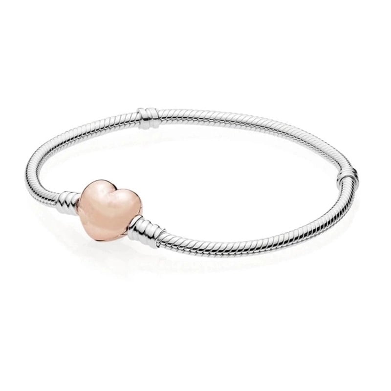 1 Piece Fashion Round Heart Shape Copper Plating Bracelets