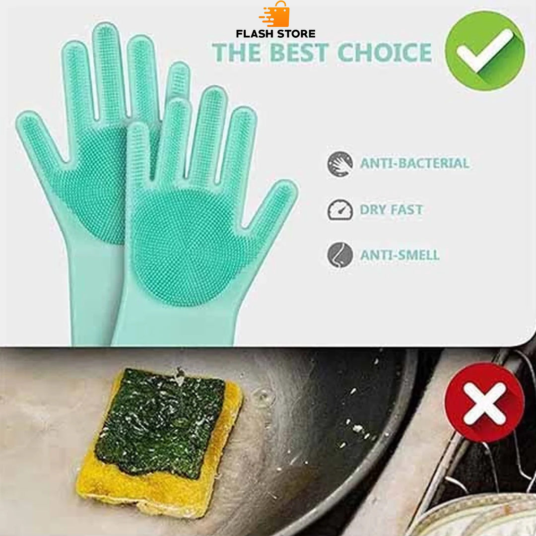 Magic Washing Gloves - Pair Of Silicone Washing Gloves