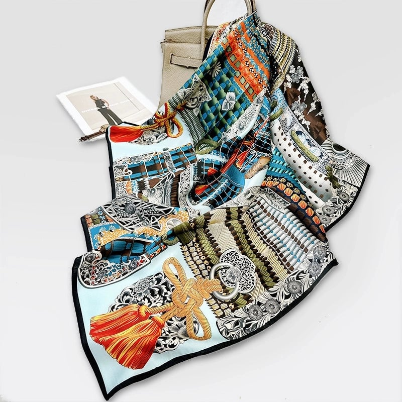 Women's Elegant Minimalist Printing Silk Printing Silk Scarf