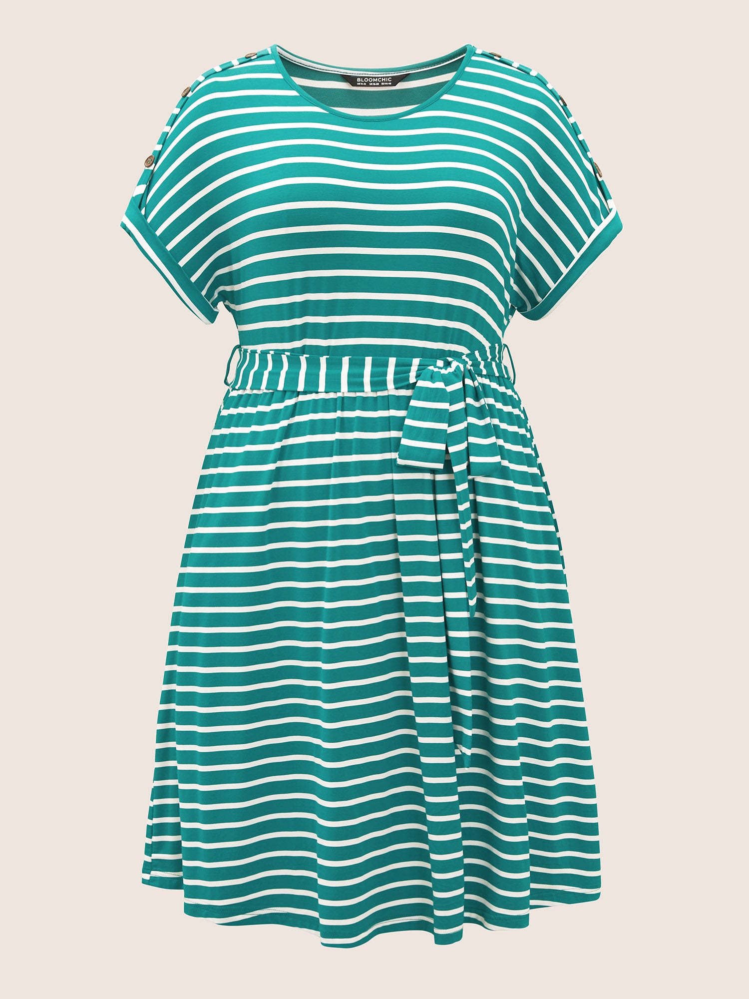 Supersoft Essentials Striped Dolman Sleeve Belted Dress