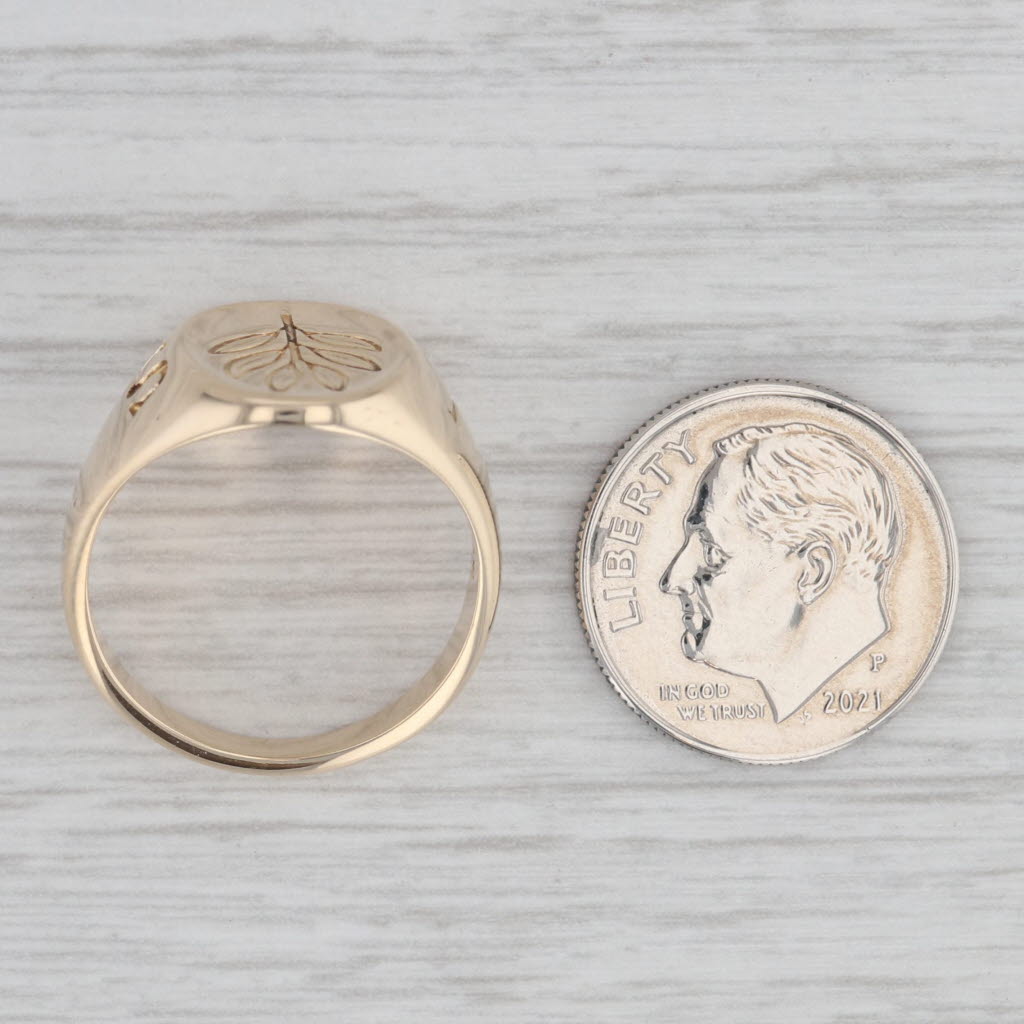 Laurel School Signet Ring 10k Yellow Gold Size 7.5 Class Keepsake Vintage