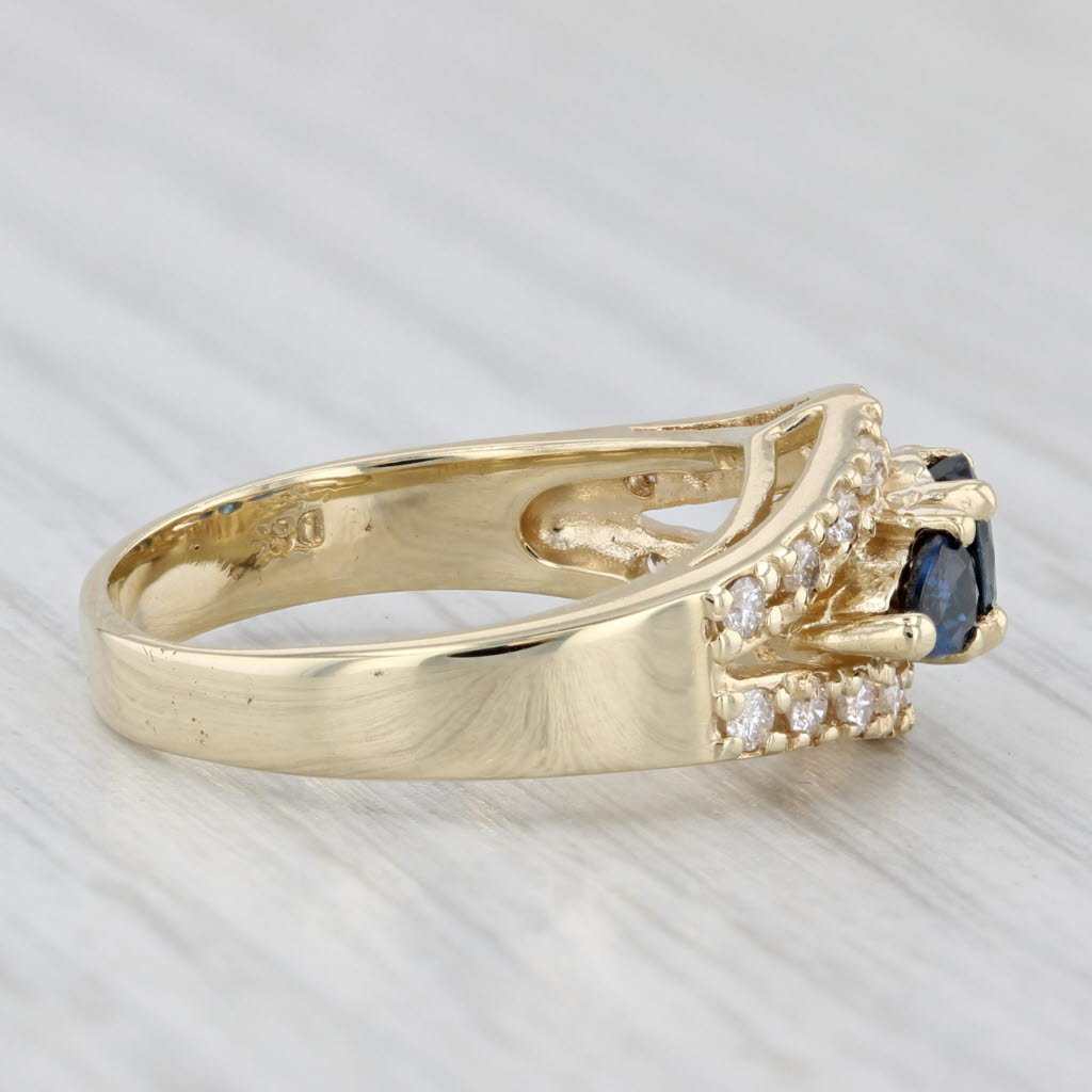 1.07ctw Blue Sapphire Diamond Ring 14k Yellow Gold Size 5.5