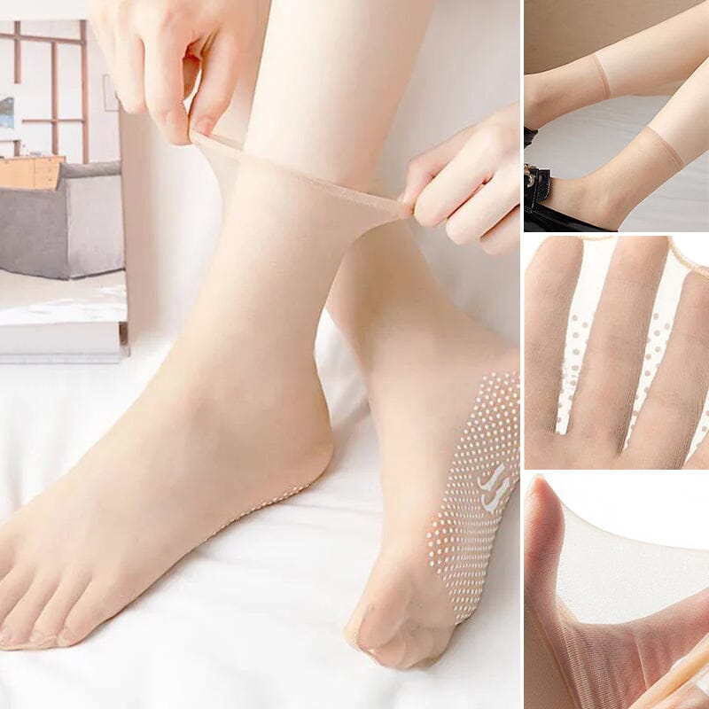 Invisible. Slip-resistant Crystal Silk Socks