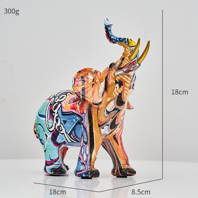 Elephant Nordic Painted Statue