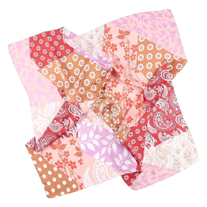 Women's Retro Leaves Polyester Printing Silk Scarf
