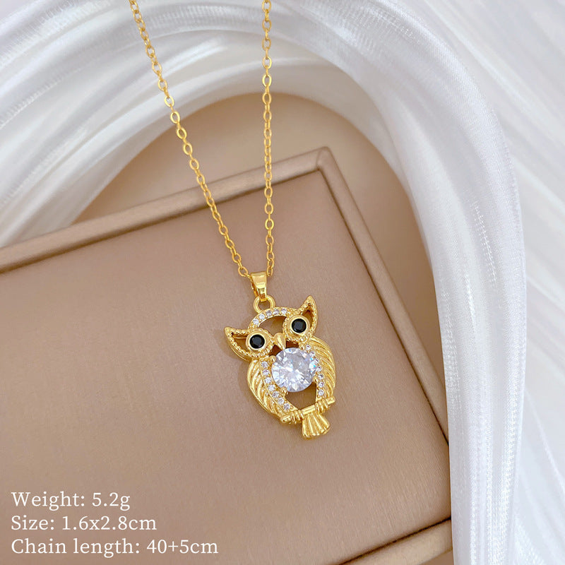 Copper Micro-Inlaid Necklace For Women Copper Micro-Inlaid Real Gold Electroplating Simple Ins Exquisite Clavicle Chain Neck Chain