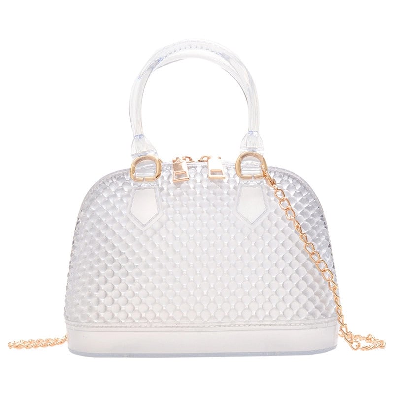 Women's Pvc Solid Color Fashion Shell Zipper Shoulder Bag Crossbody Bag Dome Bag