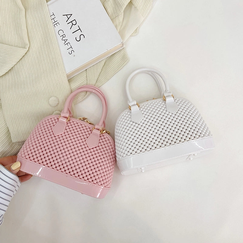 Women's Pvc Solid Color Fashion Shell Zipper Shoulder Bag Crossbody Bag Dome Bag
