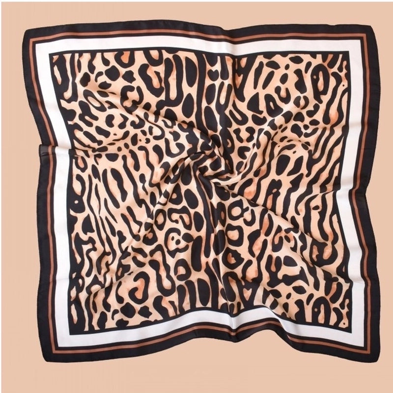 Women's Casual Hip-Hop Vacation Leopard Satin Silk Scarf