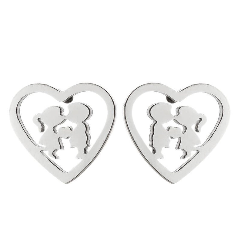 1 Pair Minimalist Heart Shape Plating 304 Stainless Steel 18K Gold Plated Earrings