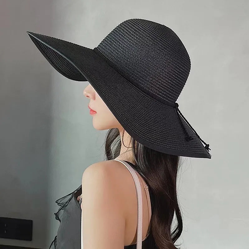 Straw Straw Hat Women's Beach Beach Travel Sunshade Hat Holiday Sun Hat Summer  Sun Hat