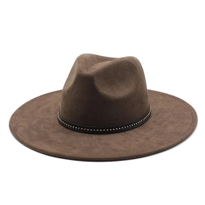 Unisex Vintage Style Ethnic Style Solid Color Flat Eaves Fedora Hat