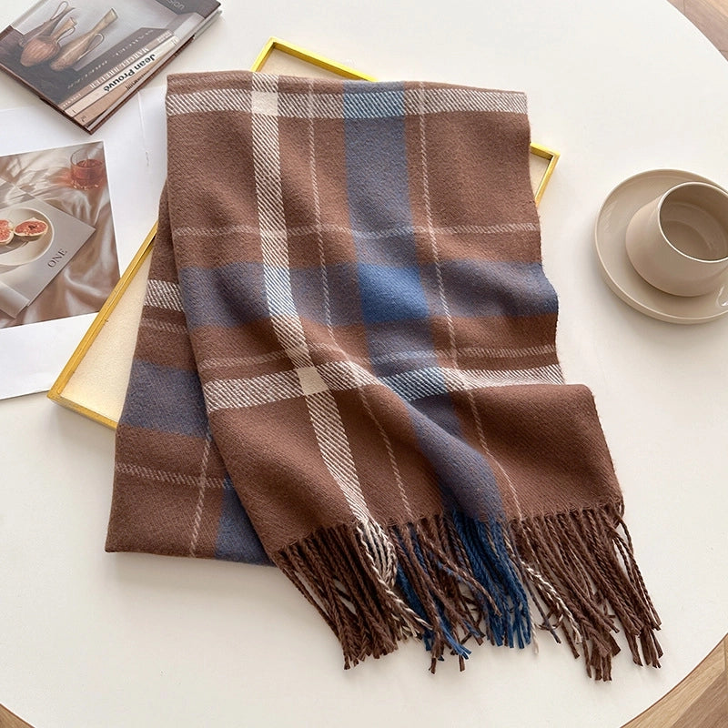 Unisex Business Basic Minimalist Tassel Imitation Cashmere Polyester Scarf