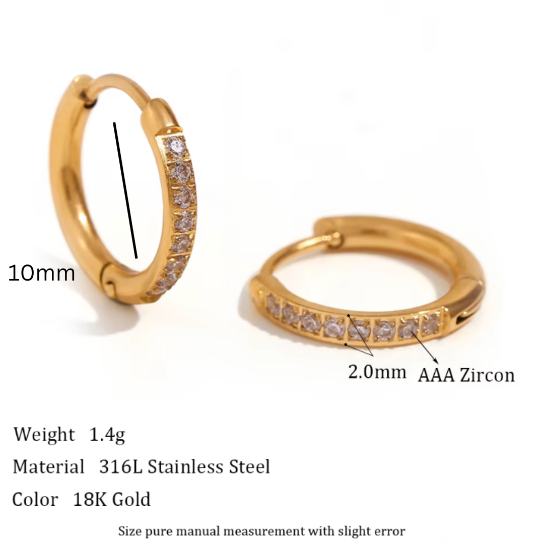 10mm slim diamond style hoops - Silver