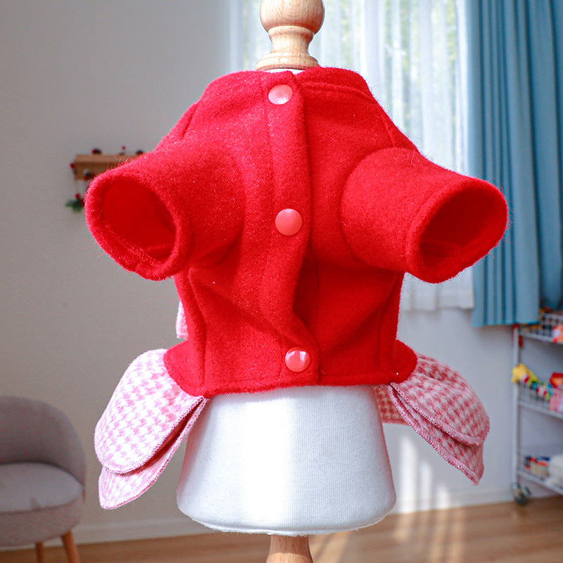 Bow Plaid Layered Dog Dress Harness