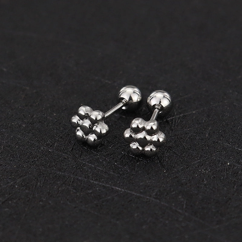 1 Piece Cute Minimalist Geometric Animal Crown Plating Titanium Steel Ear Studs