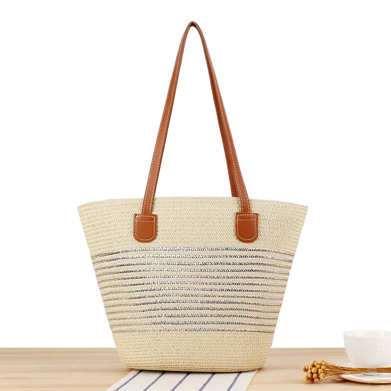 Women's Vacation Beach Solid Color Paper Shopping Bags