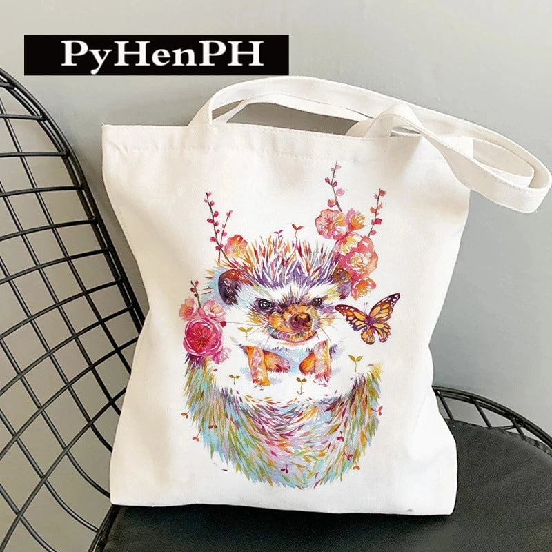 Women's Canvas Printing Classic Style Square Open Canvas Bag