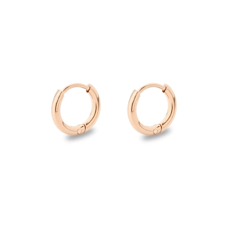 Minimalist Solid Color Stainless Steel Hoop Earrings 1 Pair
