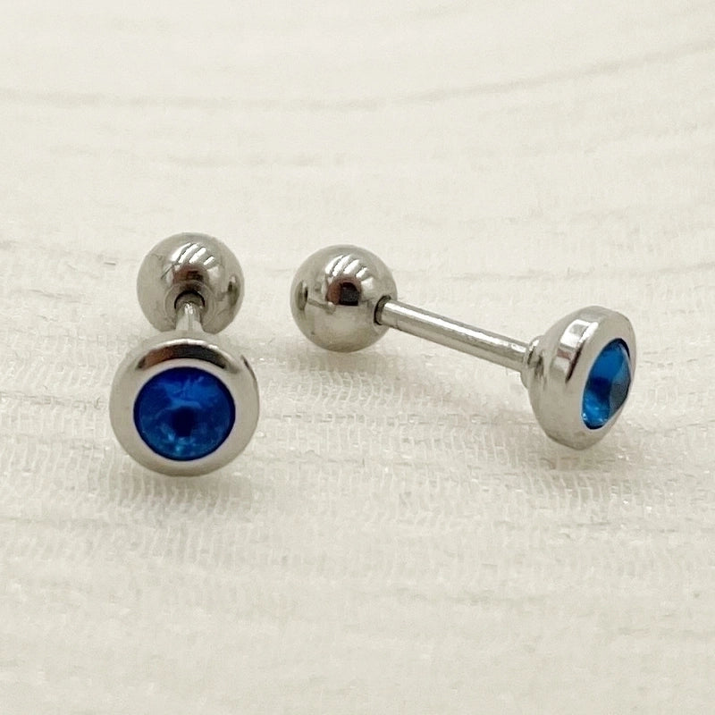 1 Pair Minimalist Geometric Inlay Stainless Steel Zircon Ear Studs