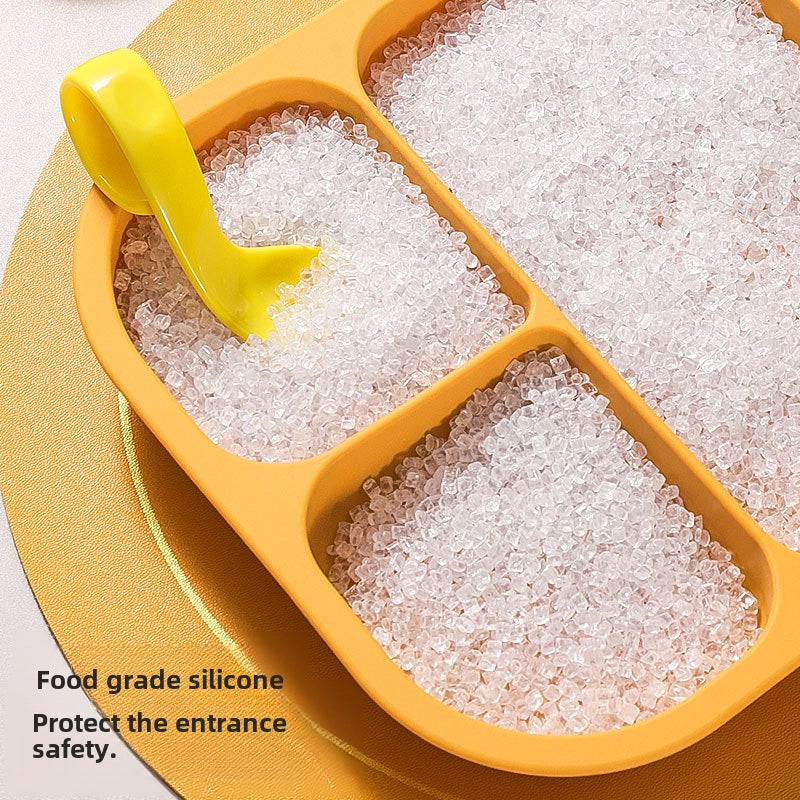 Silicone Plate Food Grade Complementary Food Sucker Bowl Square  Tableware Thickened Drop-resistant Tableware