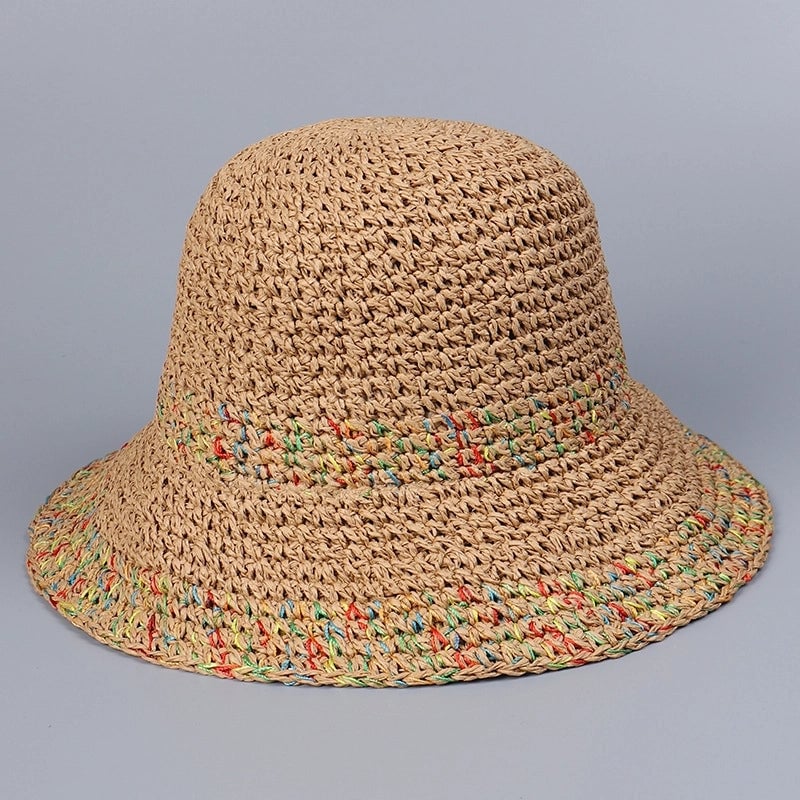 Women's Hawaiian Vacation Modern Style Solid Color Wide Eaves Straw Hat