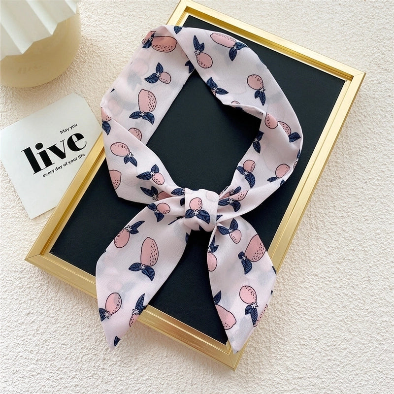 Fashion Printing Streamer Narrow Silk Scarf