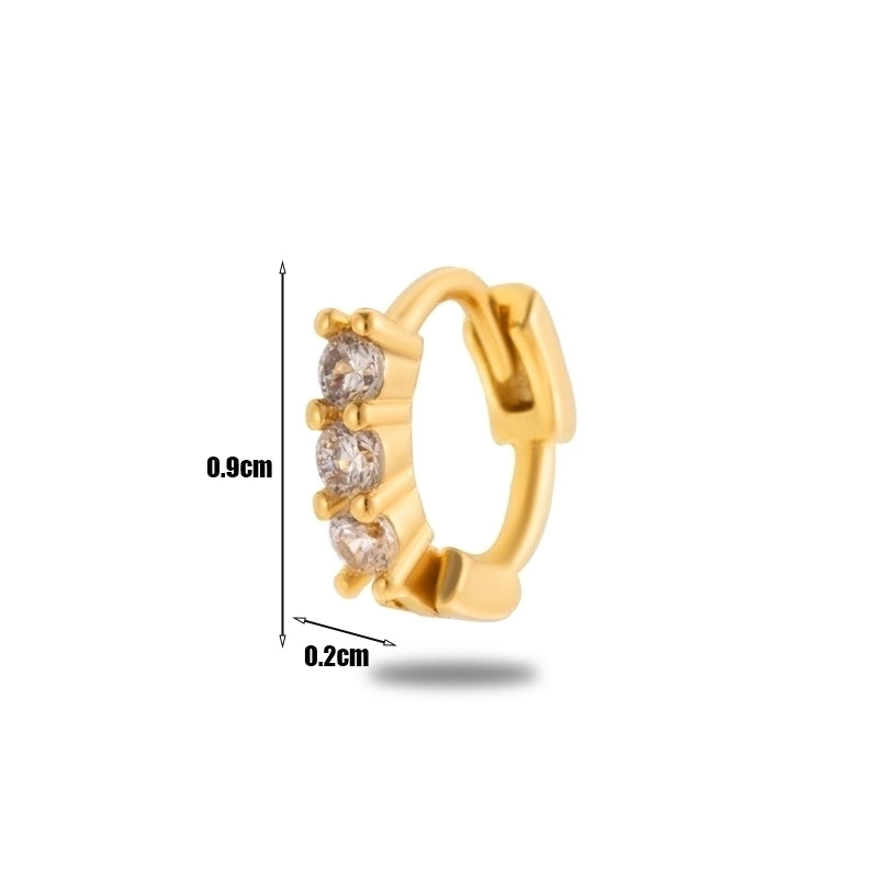 1 Piece Minimalist Classic Style Geometric Plating Inlay Copper Zircon 18k Gold Plated Ear Studs
